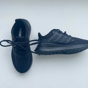 Little boys black adidas sneakers